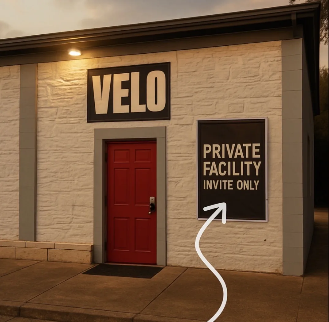 Baseball Velocity School facility entrance in Austin, Texas