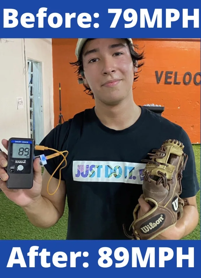 Velocity gain from 79 MPH to 89 MPH